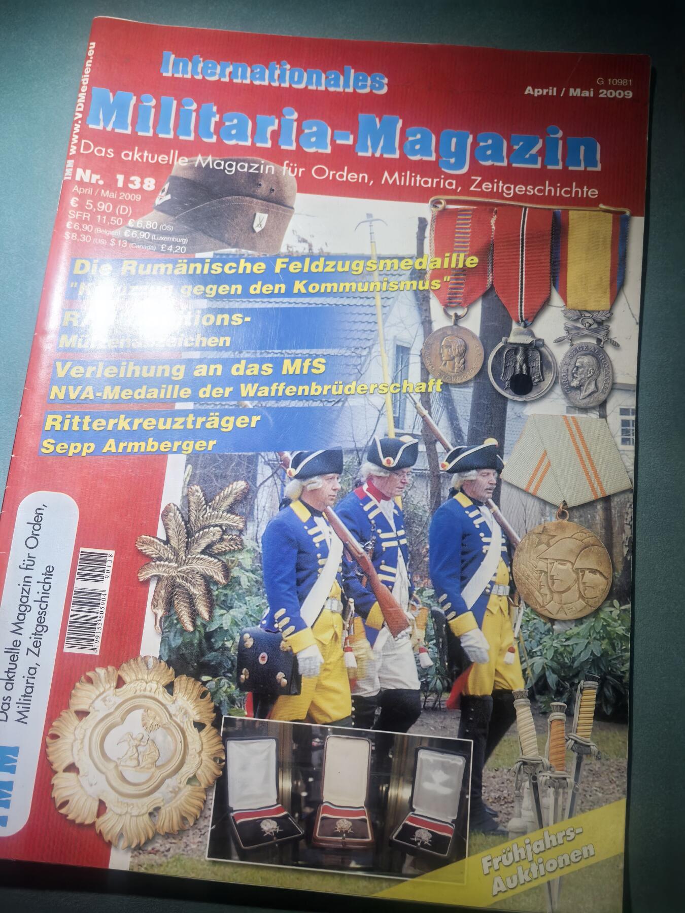 盛世勋华——号角文化勋章邮票专场拍卖第288期 德国出版 Militaria-Magazin杂志 2009年4/5月刊总第138期 58页