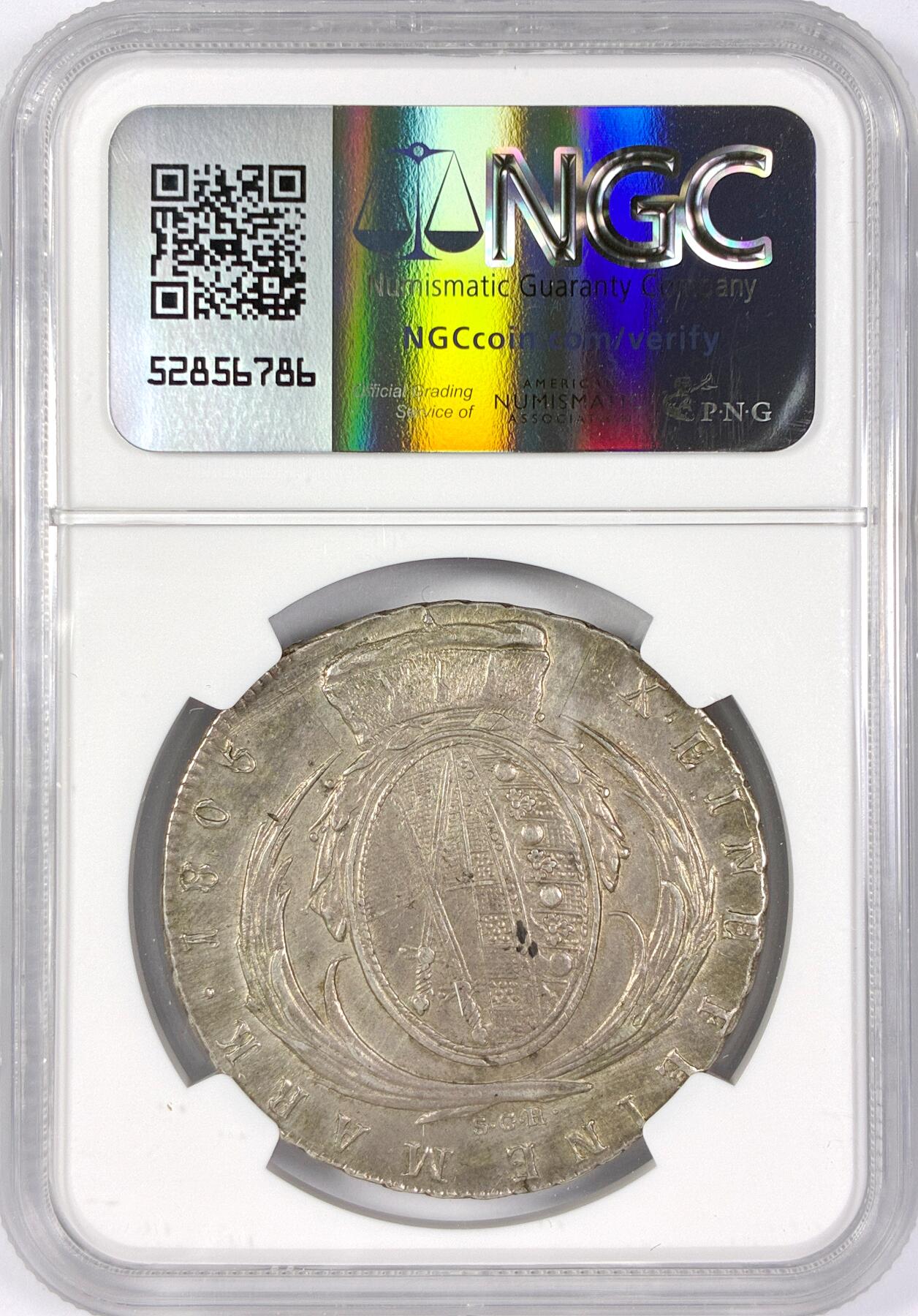 【雨安】【世界币章116期-评级币专场】2025-11-22 周六 19:30 保真【直播拍卖】 [评级德国] Germany 德国 德意志 1泰勒 Saxony萨克森 奥古斯特 军装 1805年  NGC-AU