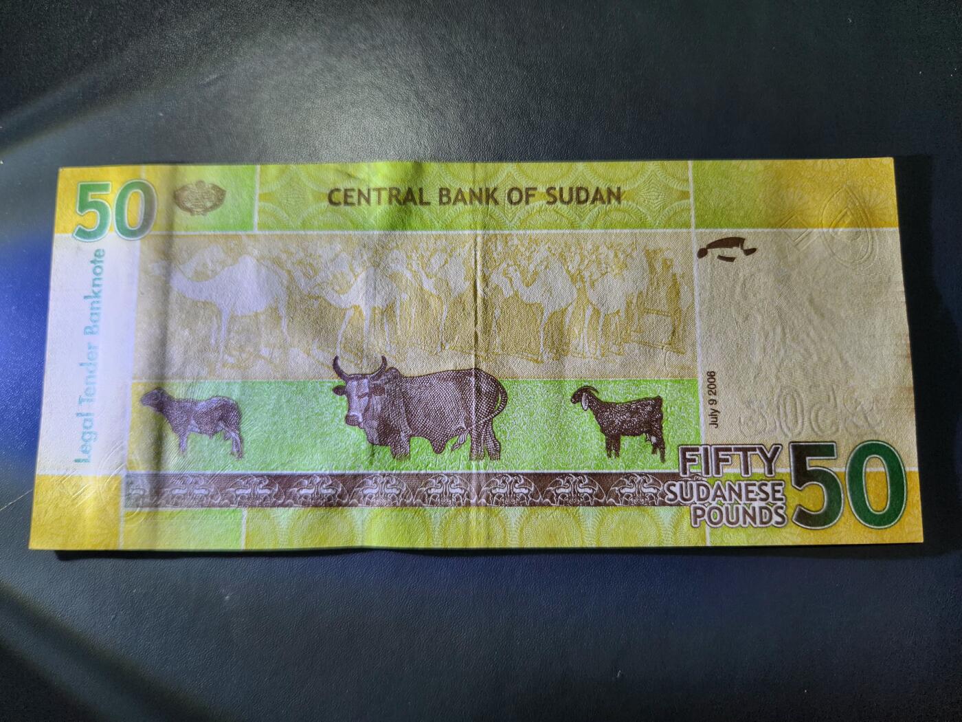 11月19号晚上8点 外国纸币自动截拍第61场 2006年版北苏丹50镑 全新 稀缺老版本 首发FA