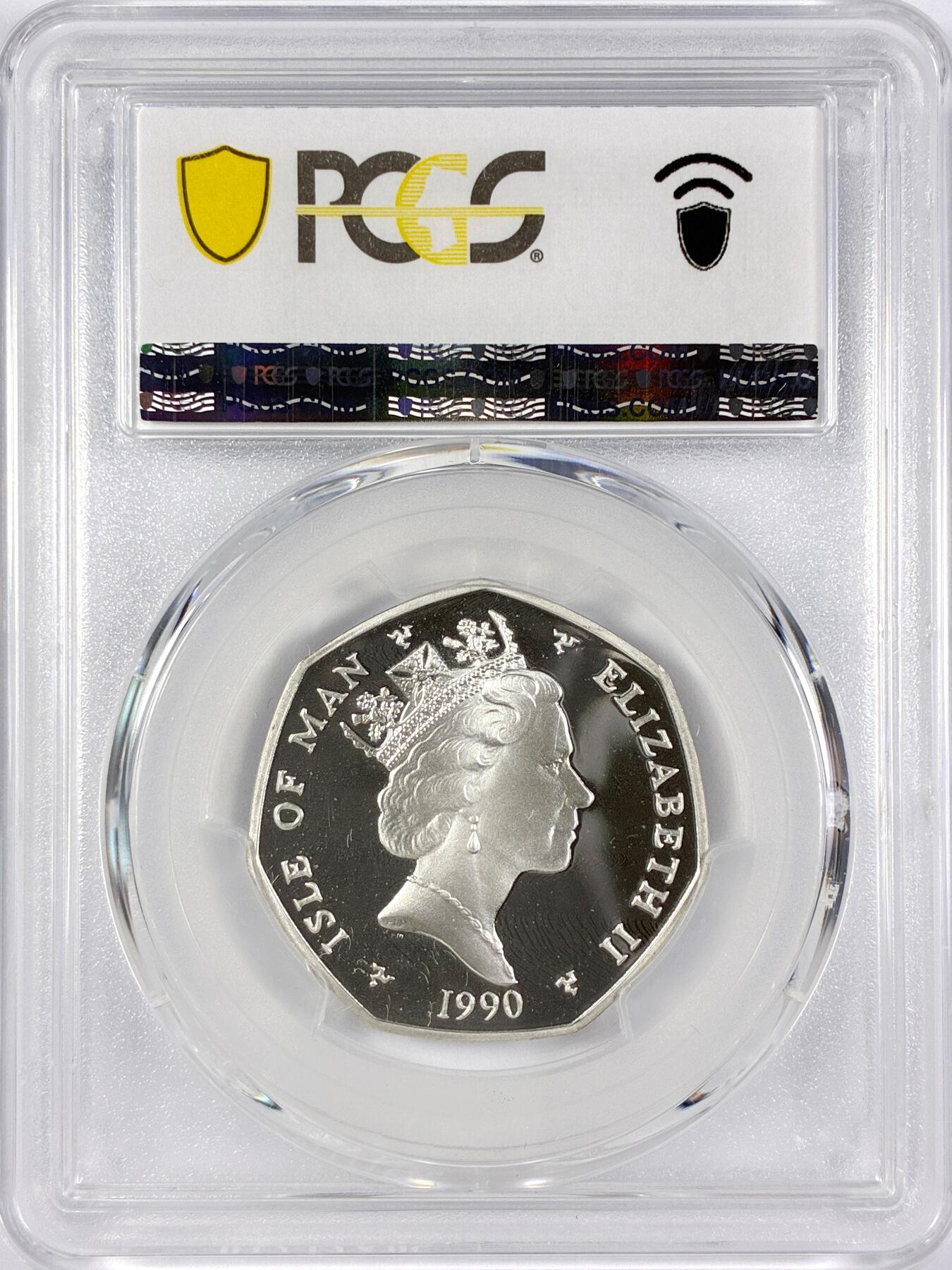 【雨安】【世界币章116期-评级币专场】2025-11-22 周六 19:30 保真【直播拍卖】 [评级现代] Isle of Man 马恩岛 50便士 1990年 圣诞币 PCGS-PR68DCAM