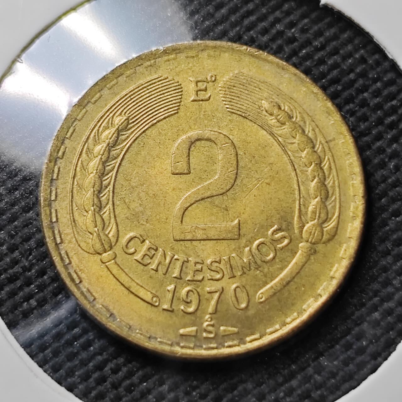 KK钱币收藏小铺  第373场  2月预留时间 周末发货  1970智利2分铜币