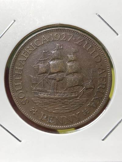 2025年第一百三十场(总第一百五十六场）外国好品纸夹散币场(免佣金) - 稀少好品–英属南非1927年1便士(乔治五世第二版)