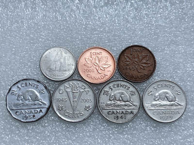 第一海外回流一元起拍收藏 散集专场  第269期 - 加拿大硬币7枚 无重复