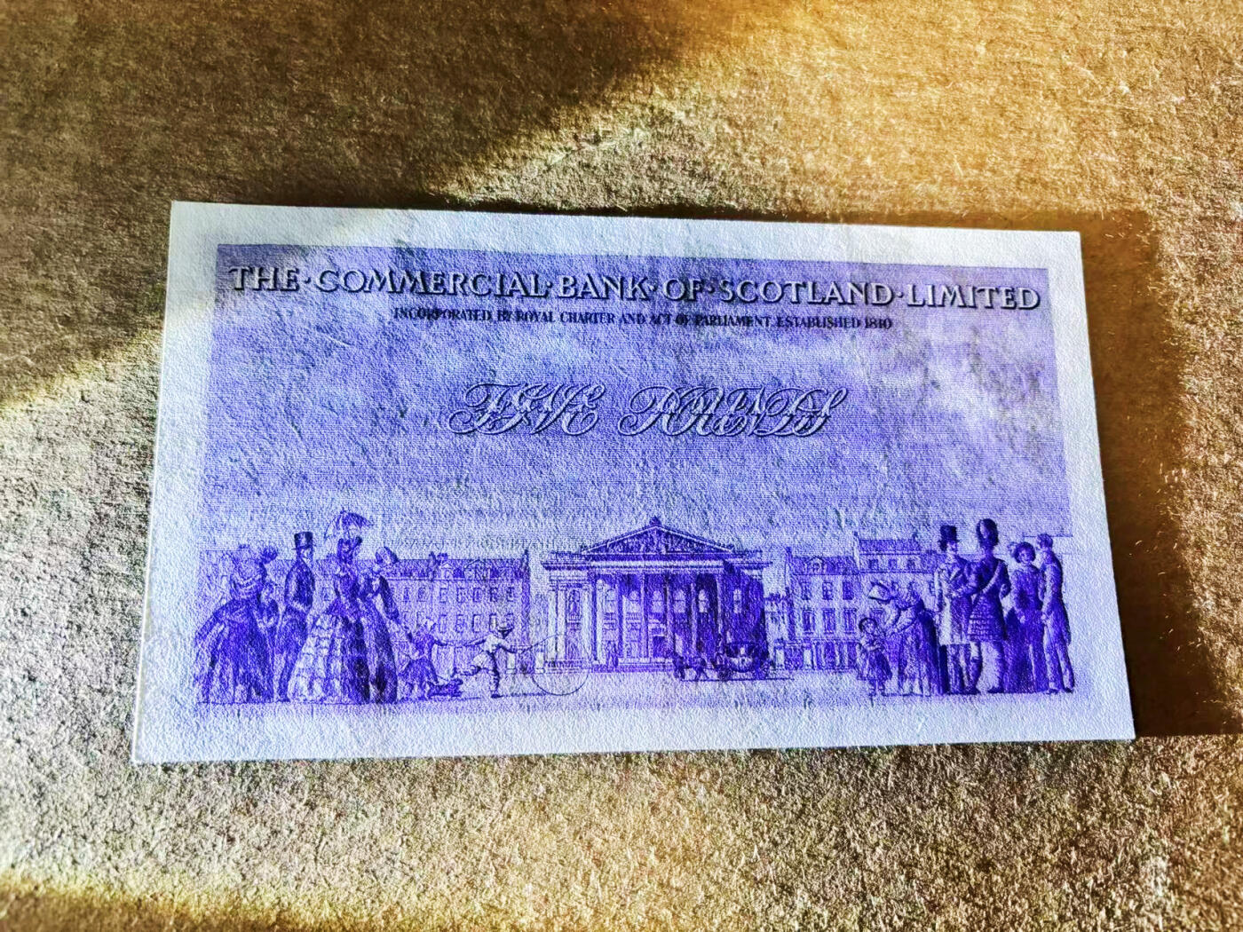 【Blue Auction】世界纸币精拍第752期——18级TOP拍卖/信誉/品质/专业/高效💫 苏格兰 商业银行 1954年5镑 背面大场景 VF-XF品相 