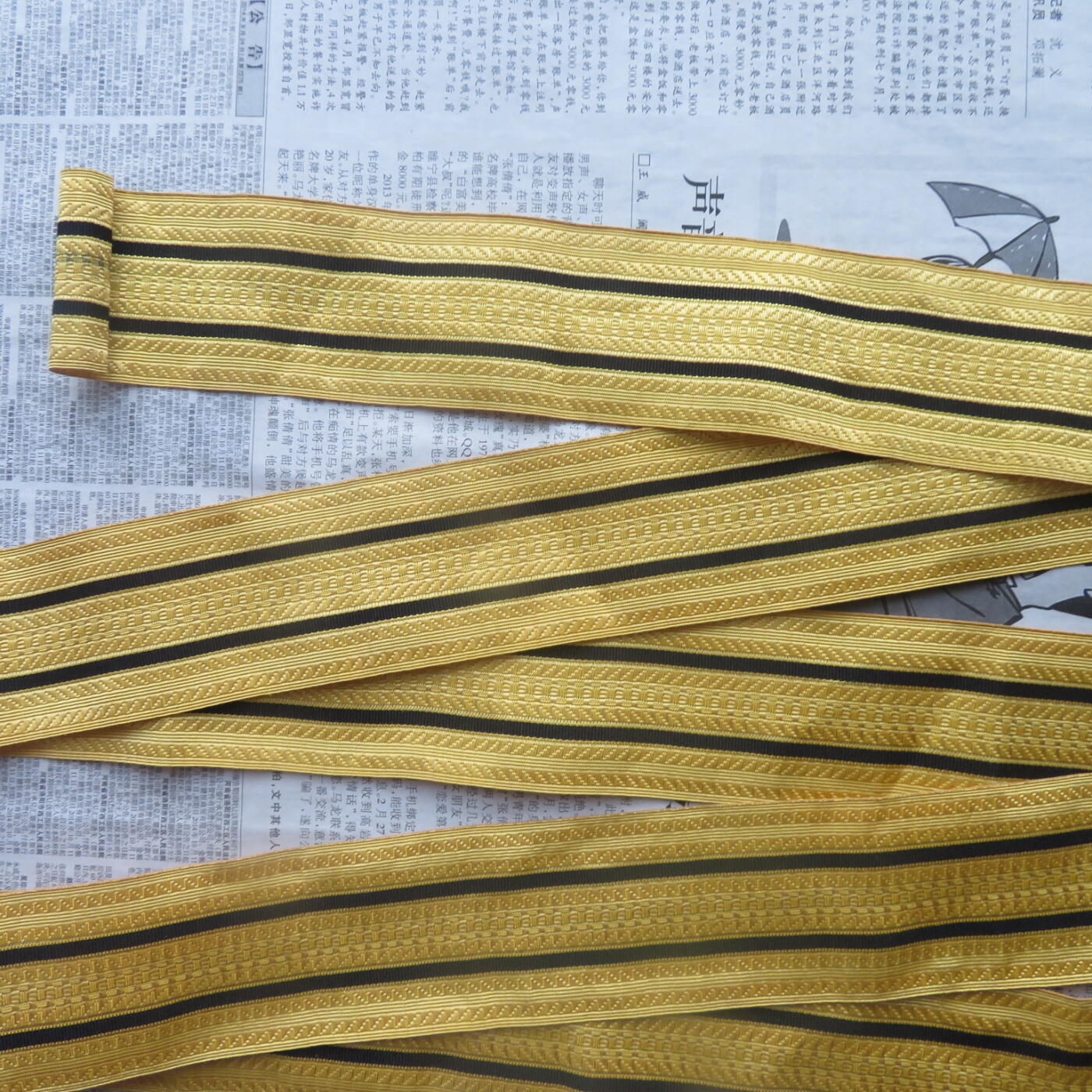 65--库存55海校官肩章编织铜金属丝带（长107厘米）