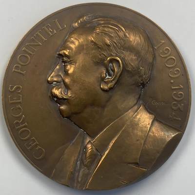 掌中浮雕-藏着的欧洲第042场 - 1927年法国乔治·潘泰尔纪念巴黎奥斯曼大道竣工大铜章，63mm，110g