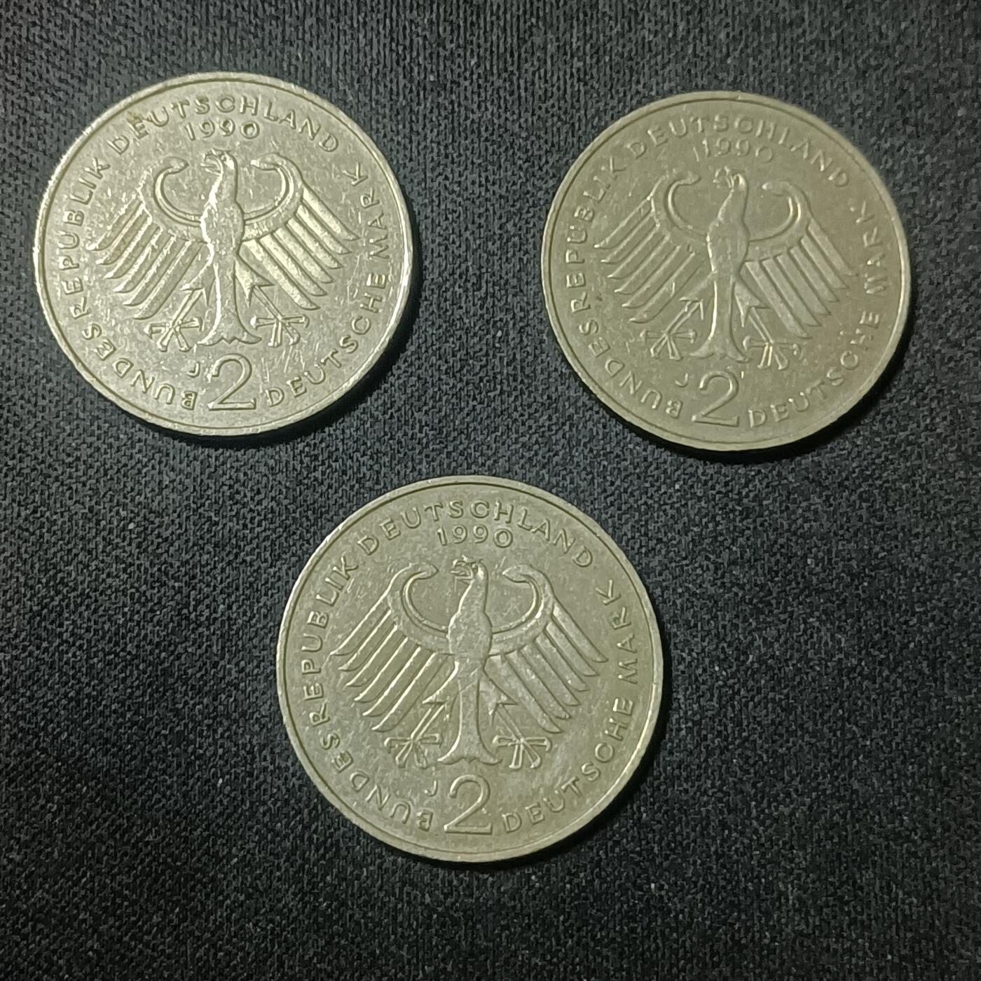 【游宝拍卖】乙巳蛇年90期 全场包邮 第三季收官场 德国🇩🇪 1990年2马克纪念币 J-汉堡铸币厂