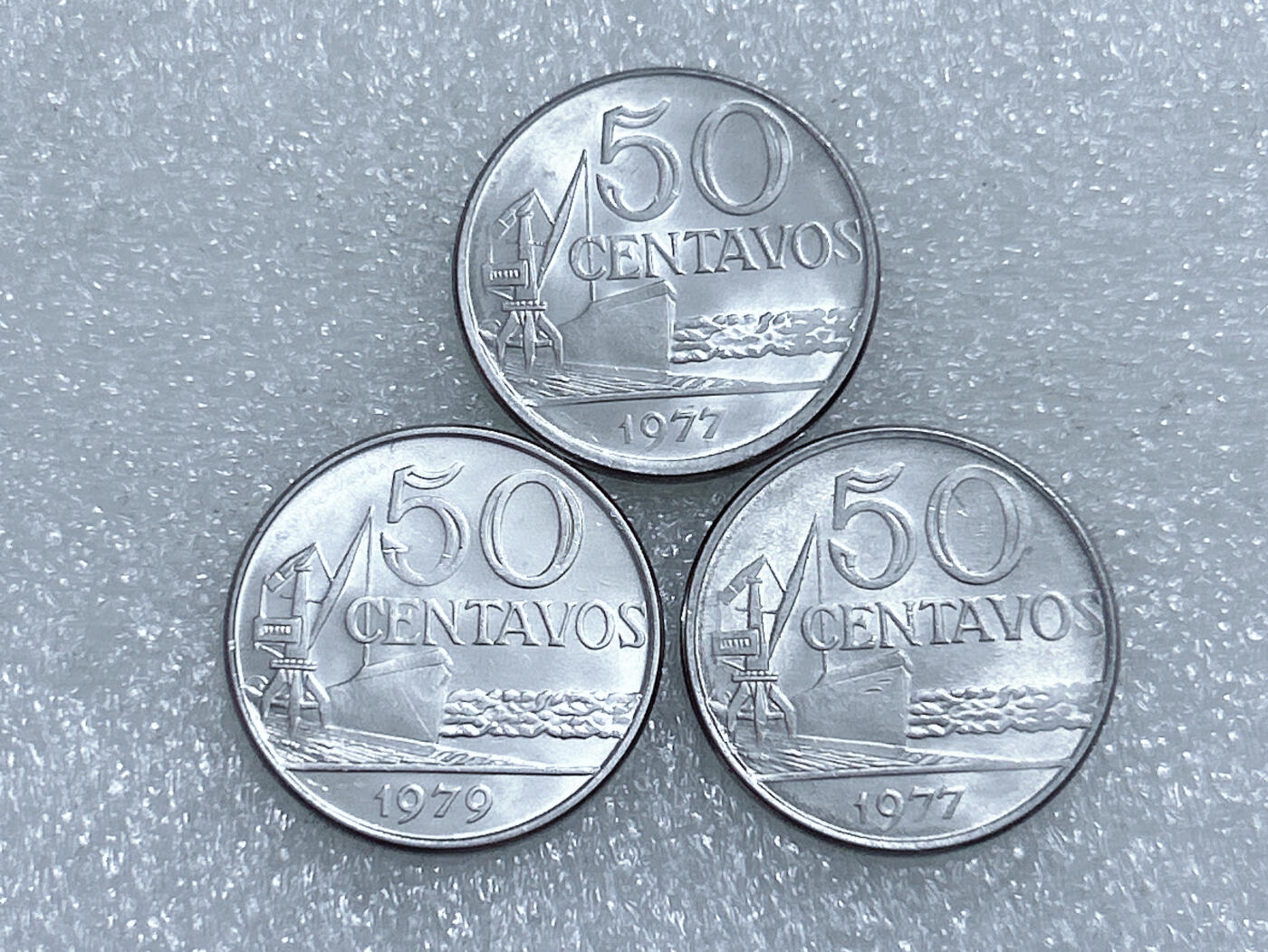 第一海外回流一元起拍收藏 散集专场  第269期 巴西50分不锈钢币3枚 原光全新品