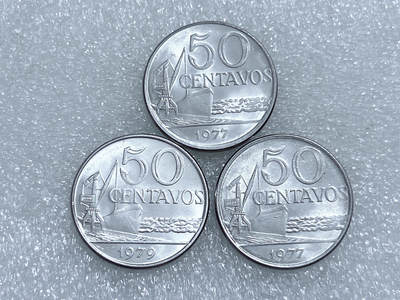 第一海外回流一元起拍收藏 散集专场  第269期 - 巴西50分不锈钢币3枚 原光全新品