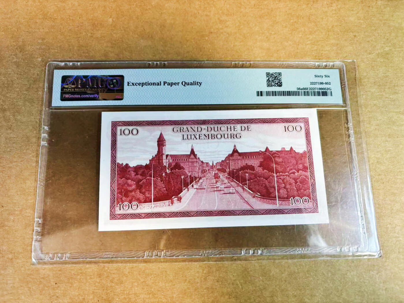 【Blue Auction】世界纸币精拍第752期——18级TOP拍卖/信誉/品质/专业/高效💫 【无47】卢森堡 1970年100法郎 背面大场景 PMG66EPQ