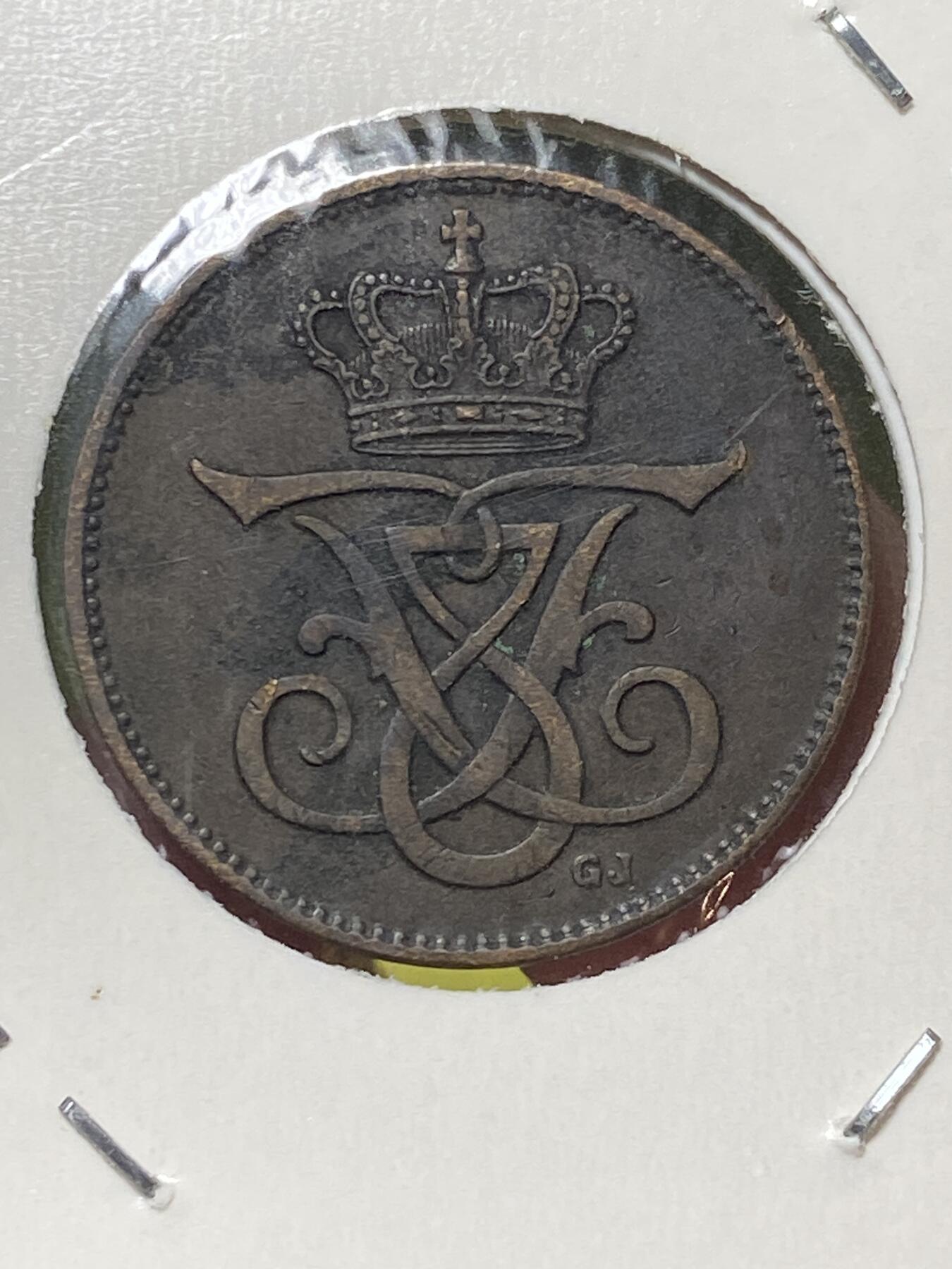 2025年第一百三十场(总第一百五十六场）外国好品纸夹散币场(免佣金) 少见好品–丹麦🇩🇰1909年2欧尔(弗雷德里克八世时期，VBP;GJ版)