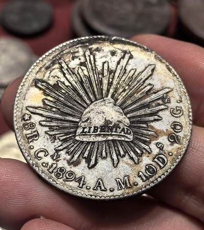 南宋泉阁俄币 外币 国币 专场第十九期 【送拍无额外佣金】 - 墨西哥 1894年 墨西哥鹰洋大银币 花边 老包浆通货好品 味道不错