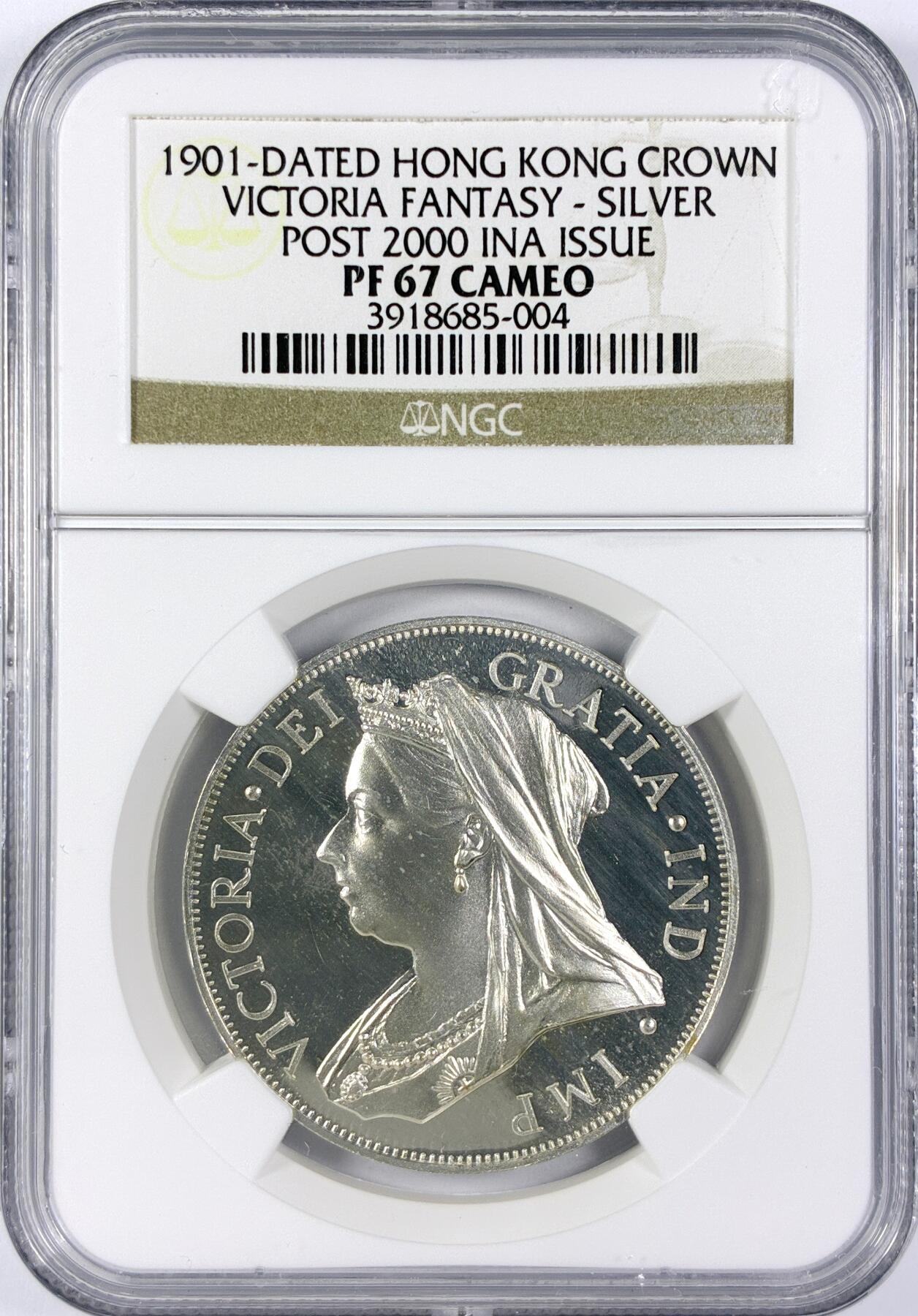 【雨安】【世界币章116期-评级币专场】2025-11-22 周六 19:30 保真【直播拍卖】 [中国香港] 香港 1圆 1901年 维多利亚 银版 NGC-PF67CAMEO