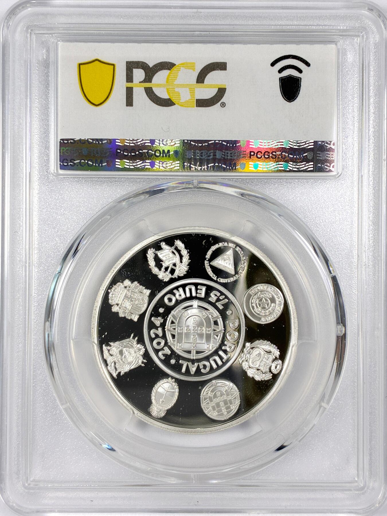 【雨安】【世界币章116期-评级币专场】2025-11-22 周六 19:30 保真【直播拍卖】 [评级欧元] Portugal 欧元 葡萄牙 7.5欧元 2024年 里斯本 PCGS-PR70DCAM