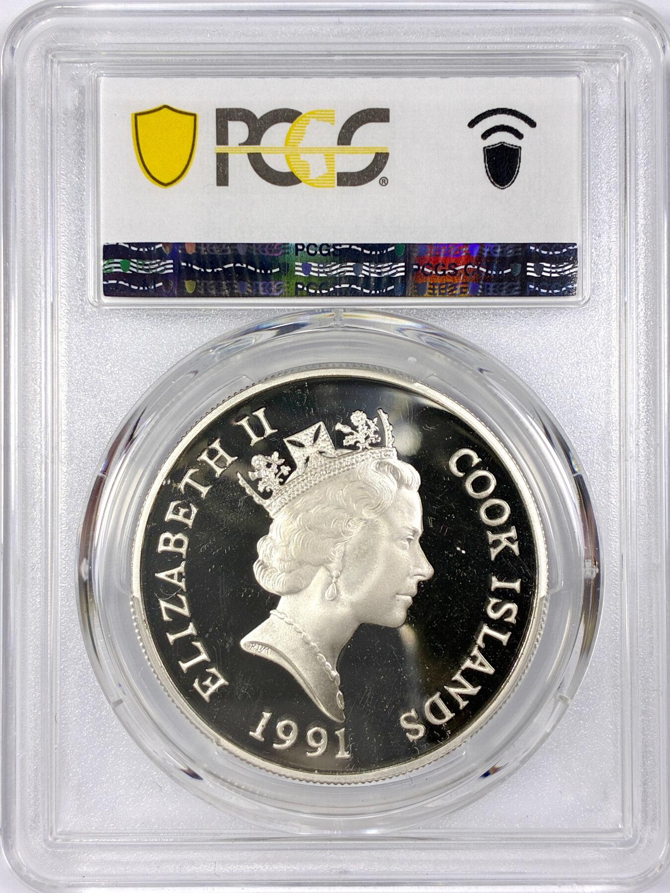 【雨安】【世界币章116期-评级币专场】2025-11-22 周六 19:30 保真【直播拍卖】 [评级现代] Cook Island 库克群岛 50元 1991年 蜂鸟 PCGS-PR68DCAM