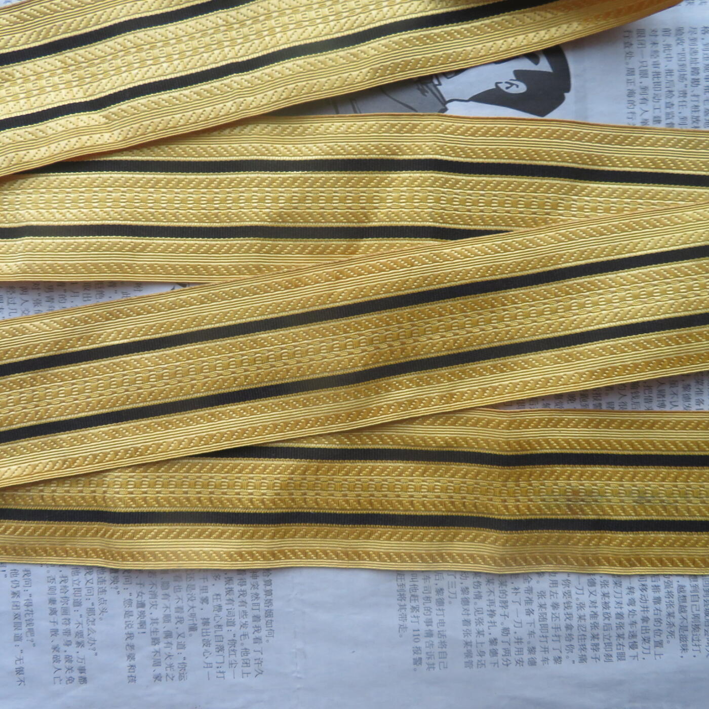 65--库存55海校官肩章编织铜金属丝带（长107厘米）