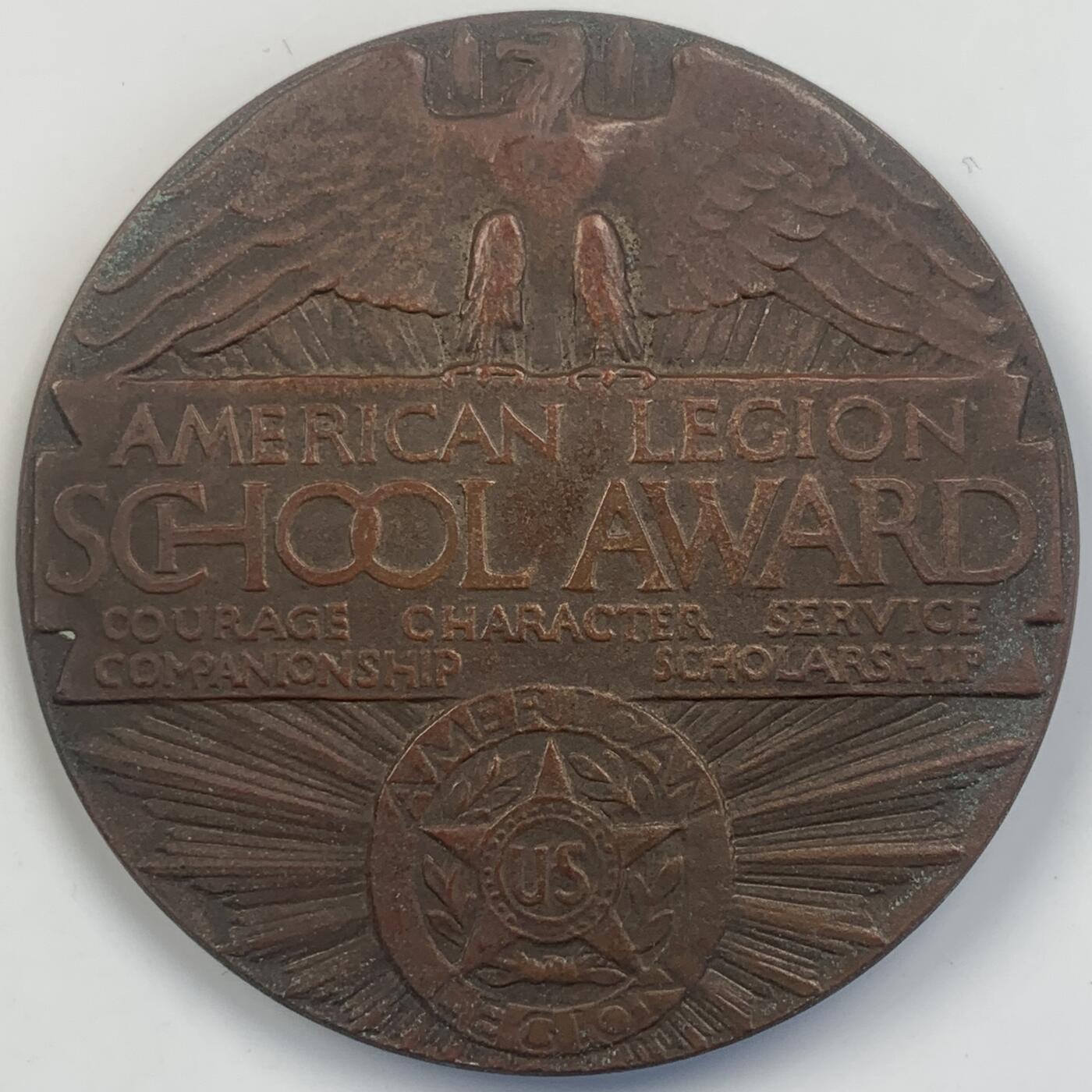 掌中浮雕-藏着的欧洲第042场 1925年美国一战老兵纪念大铜章，64mm，110g，美国百年老章，少见品种