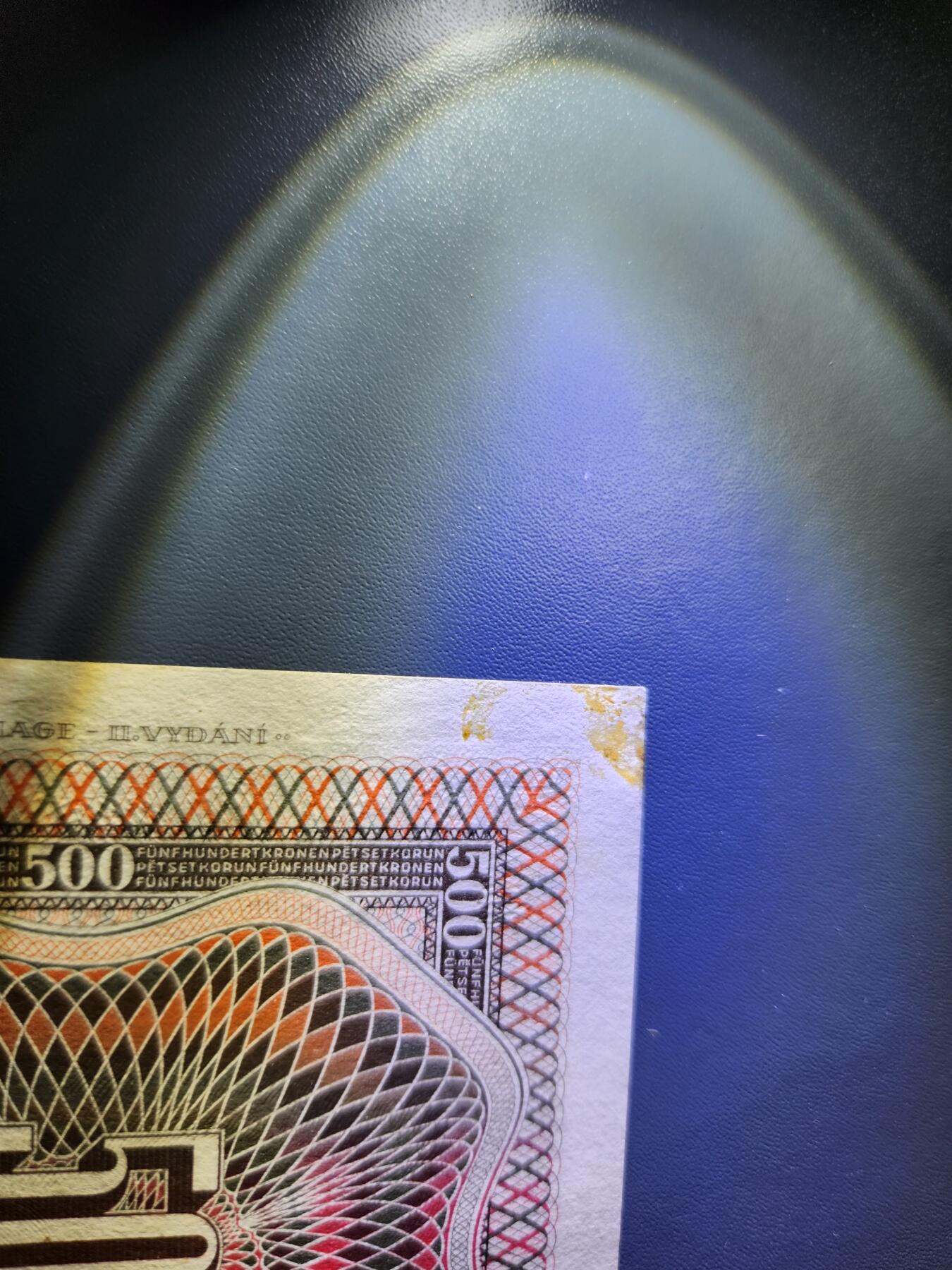 11月19号晚上8点 外国纸币自动截拍第61场 波西米亚和摩拉维亚1942年500克朗基本新的 有点胶