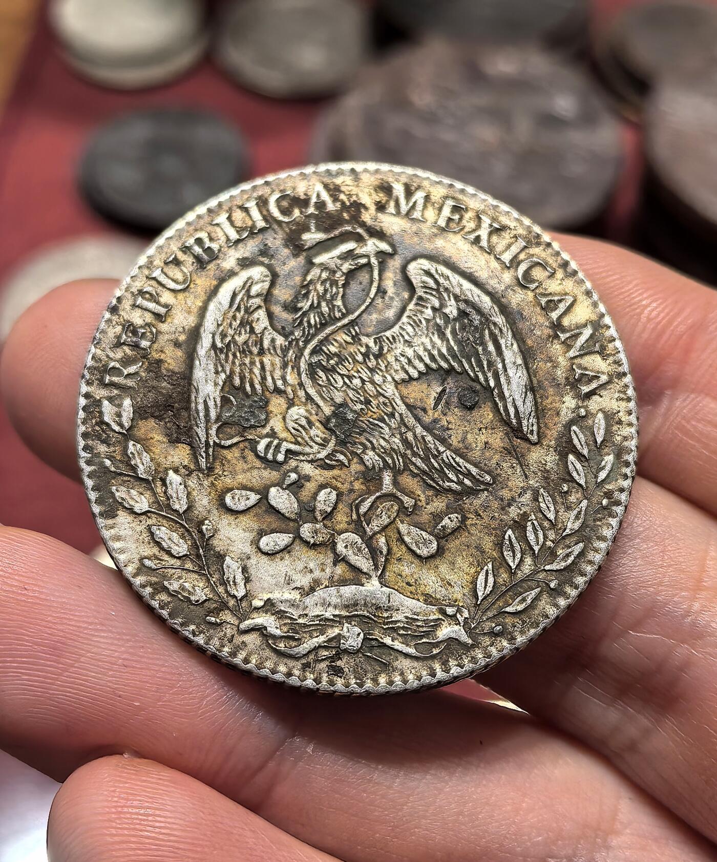 南宋泉阁俄币 外币 国币 专场第十九期 【送拍无额外佣金】 墨西哥 1882年 墨西哥鹰洋大银币 花边 老包浆通货好品 味道不错