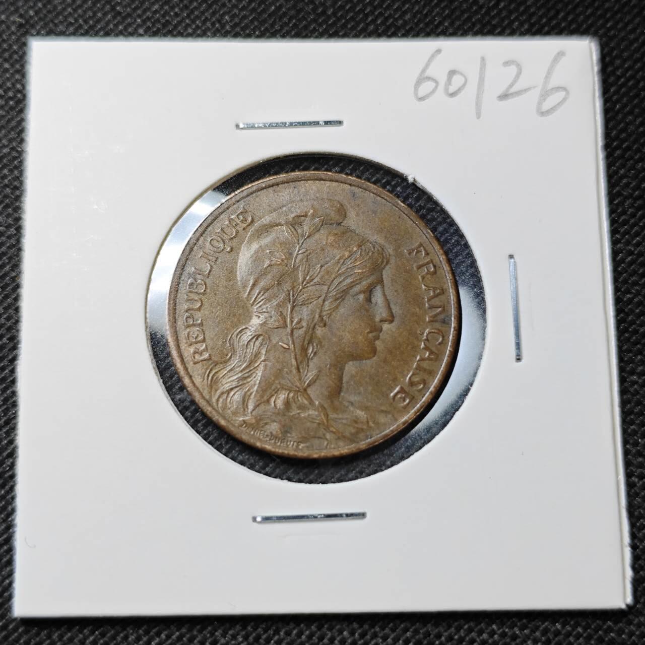 KK钱币收藏小铺  第360场  2月预留时间 周末发货 1912法国5分 