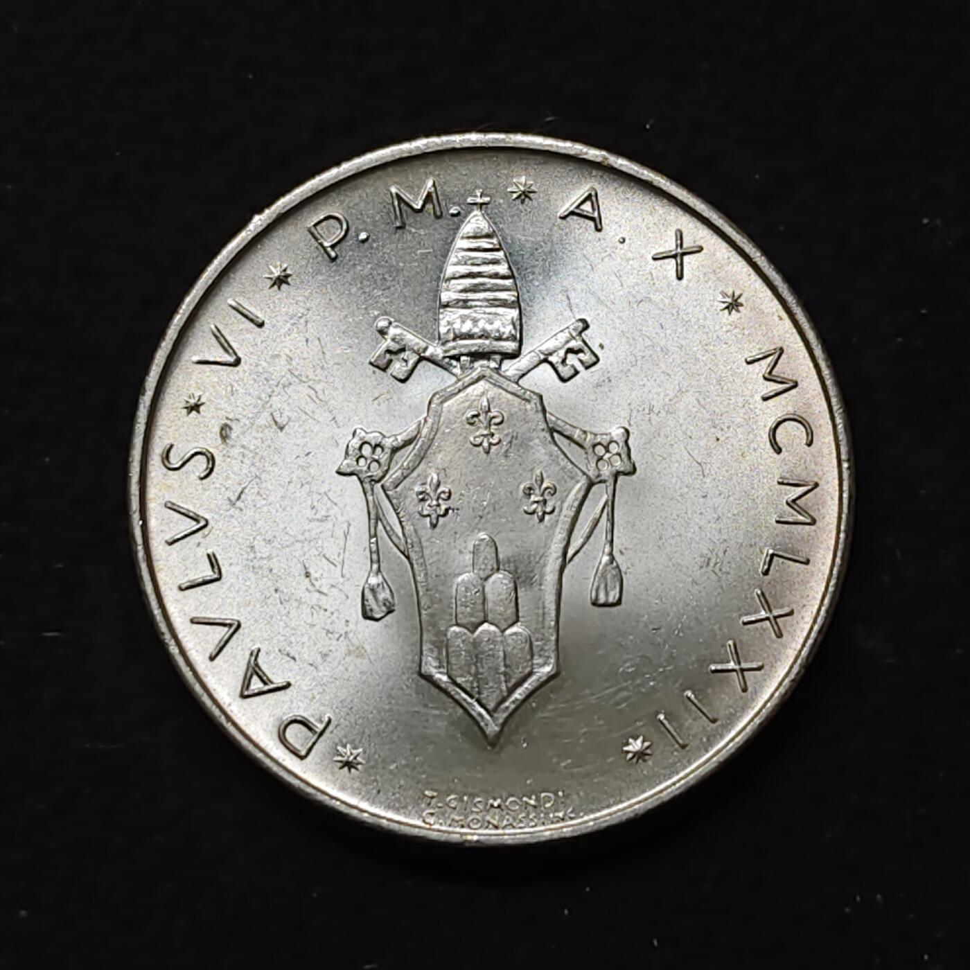 【全场包邮】纯粹捡漏拍479场（免费代拍第16场） 梵蒂冈1972年500里拉（29.3毫米11克）银币