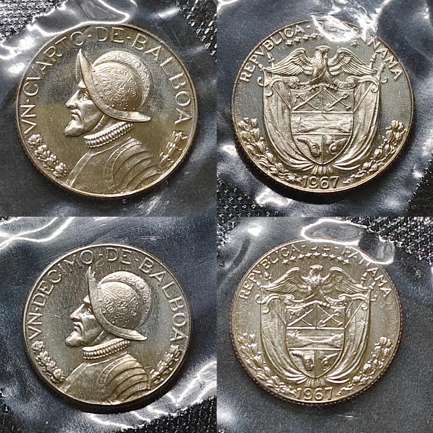【全场包邮】纯粹捡漏拍479场（免费代拍第16场） 巴拿马1967年官方封装套币-含2枚银币