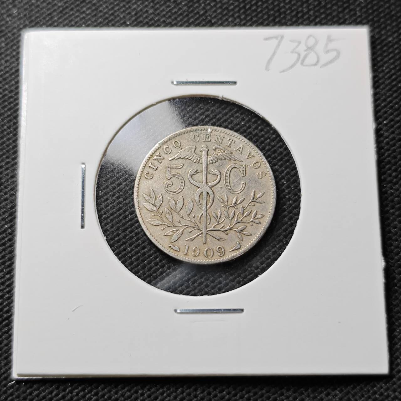 KK钱币收藏小铺  第373场  2月预留时间 周末发货  1909玻利维亚5分镍币