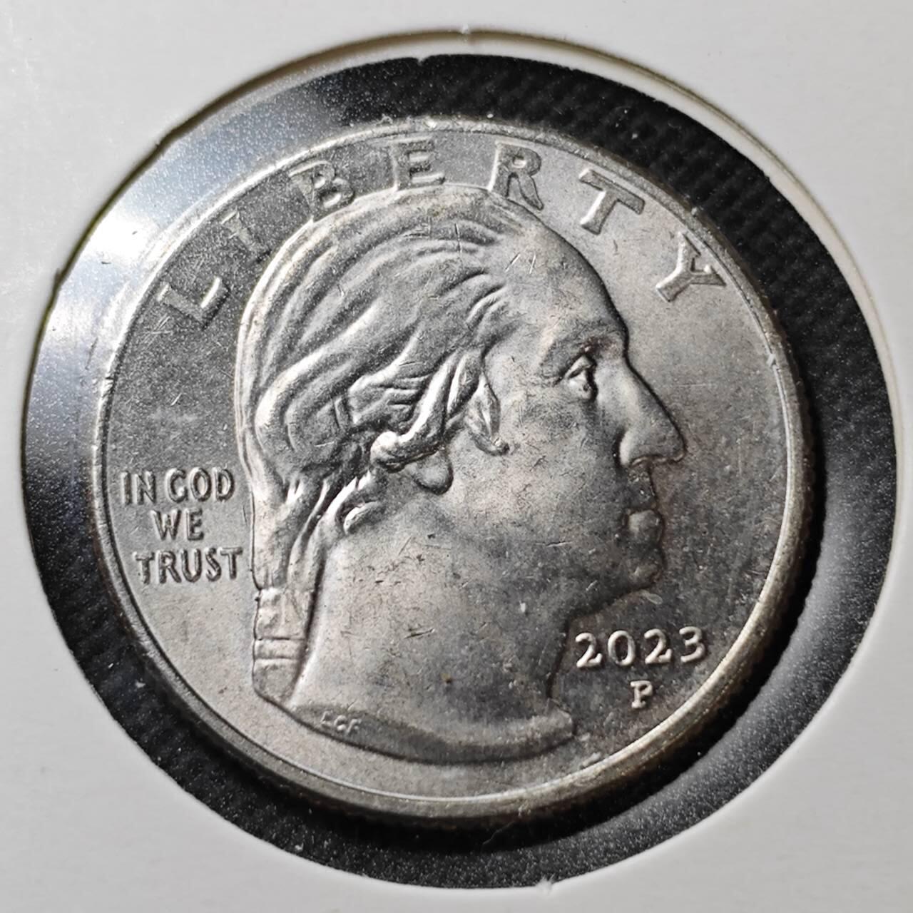 KK钱币收藏小铺  第373场  2月预留时间 周末发货  2023美国25分纪念币 好品