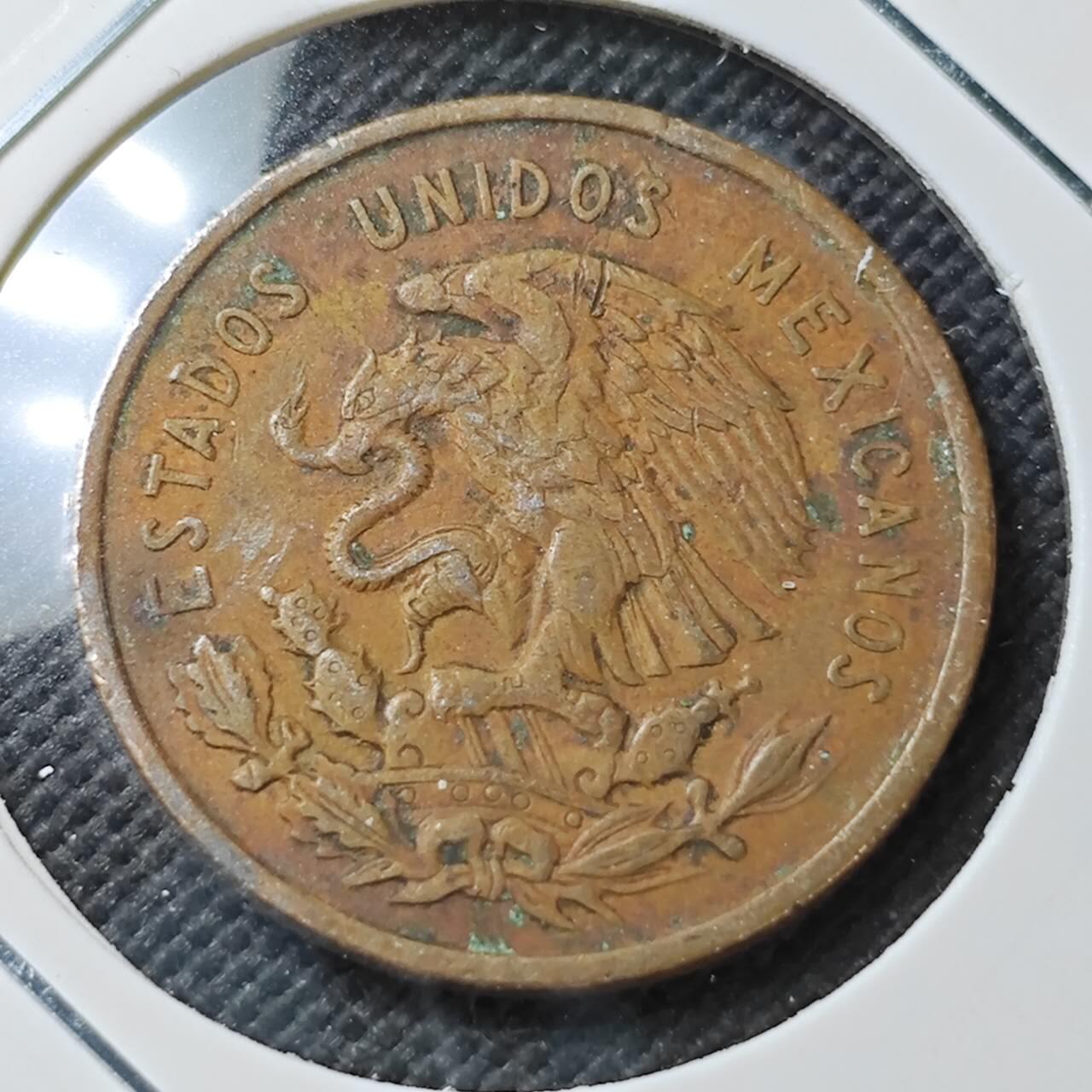 KK钱币收藏小铺  第373场  2月预留时间 周末发货  1967墨西哥5分铜币