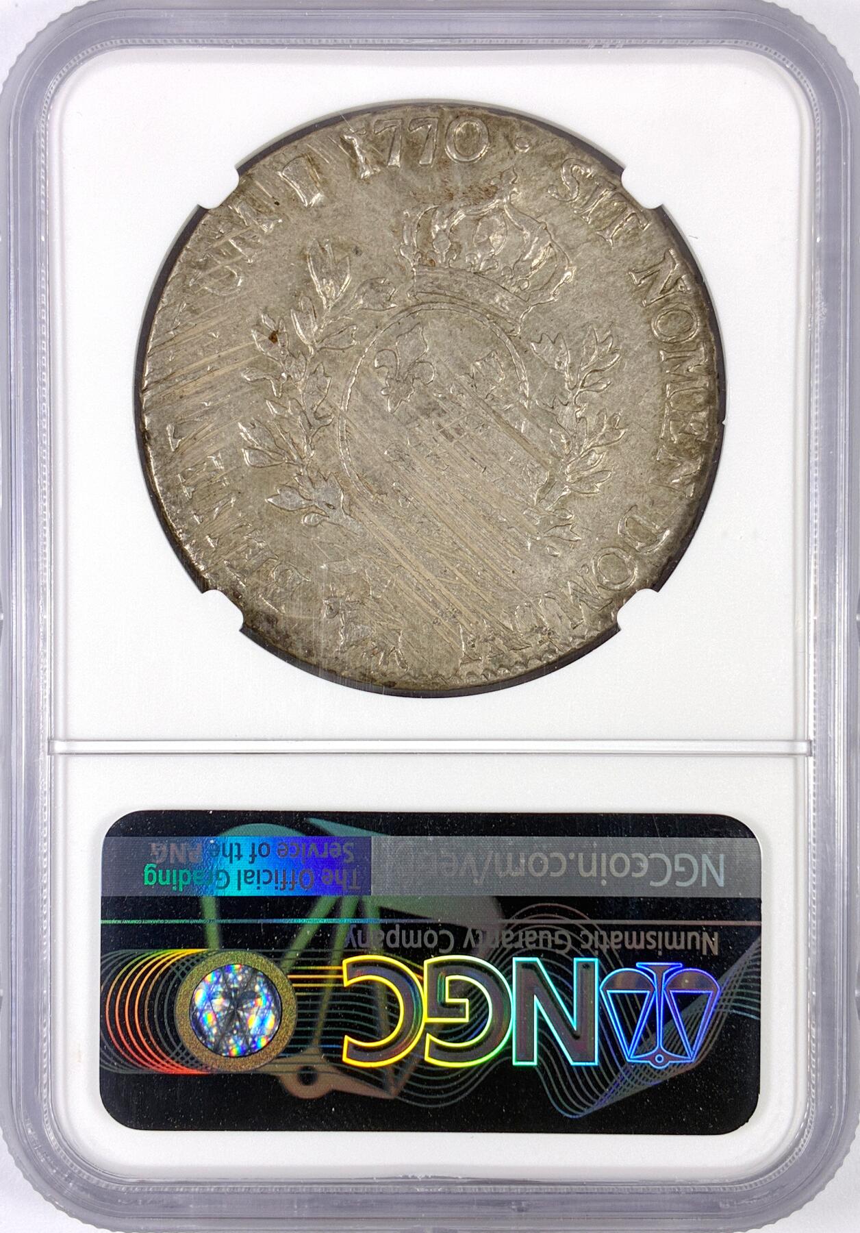 【雨安】【世界币章116期-评级币专场】2025-11-22 周六 19:30 保真【直播拍卖】 [评级法国] France 法国 1埃居 KM#0512 DAV-1331 路易十五 中年 1770年  NGC-XF45