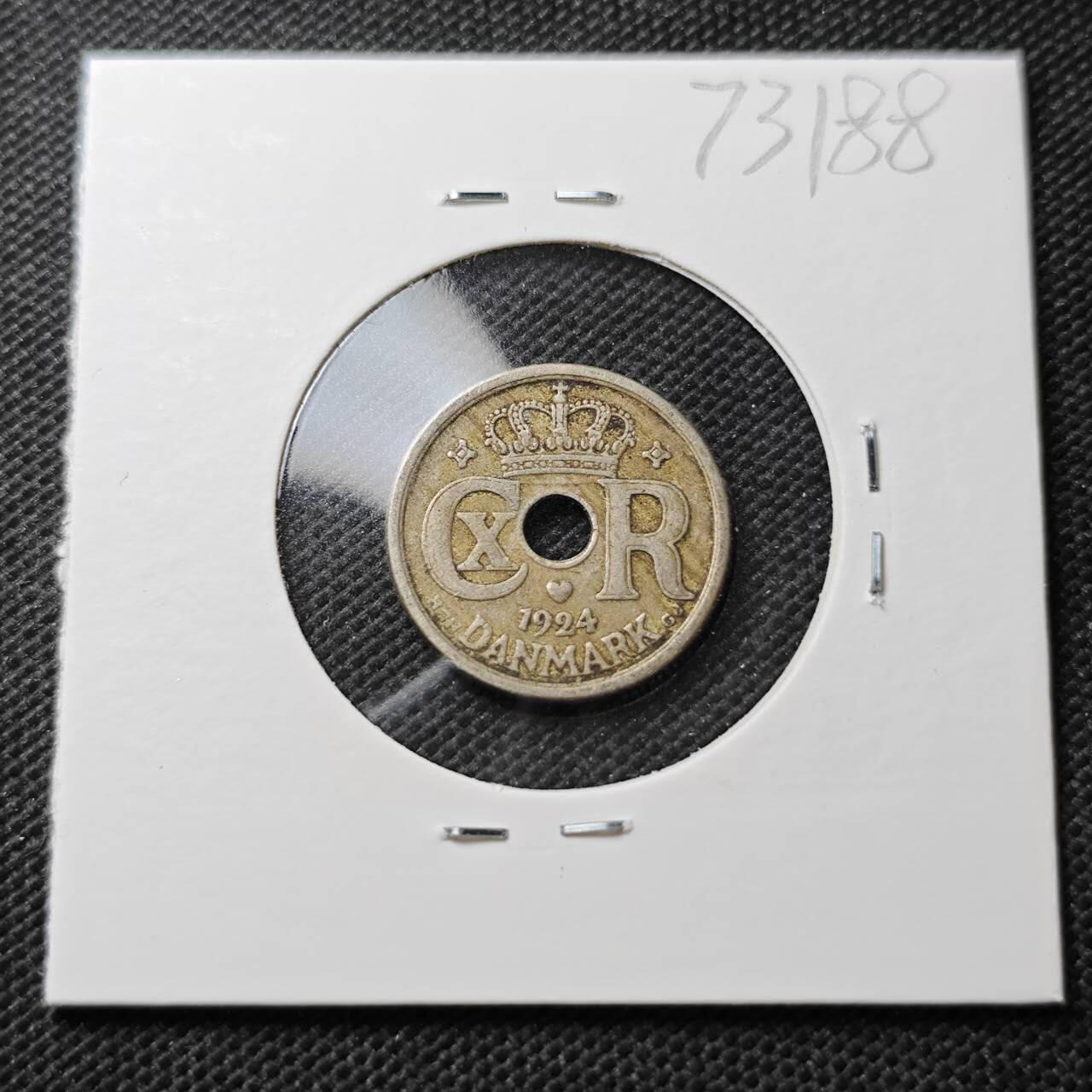 KK钱币收藏小铺  第373场  2月预留时间 周末发货  1924丹麦10欧尔镍币