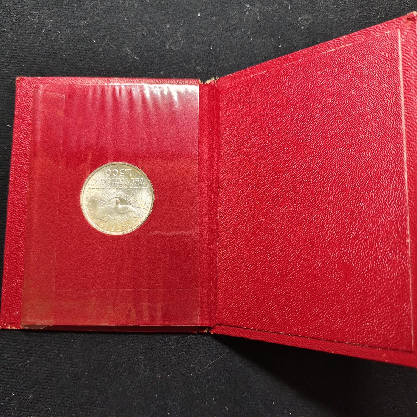 【全场包邮】纯粹捡漏拍479场（免费代拍第16场） 梵蒂冈1963年500里拉宗座从缺（39.3毫米11克）官方卡装银币