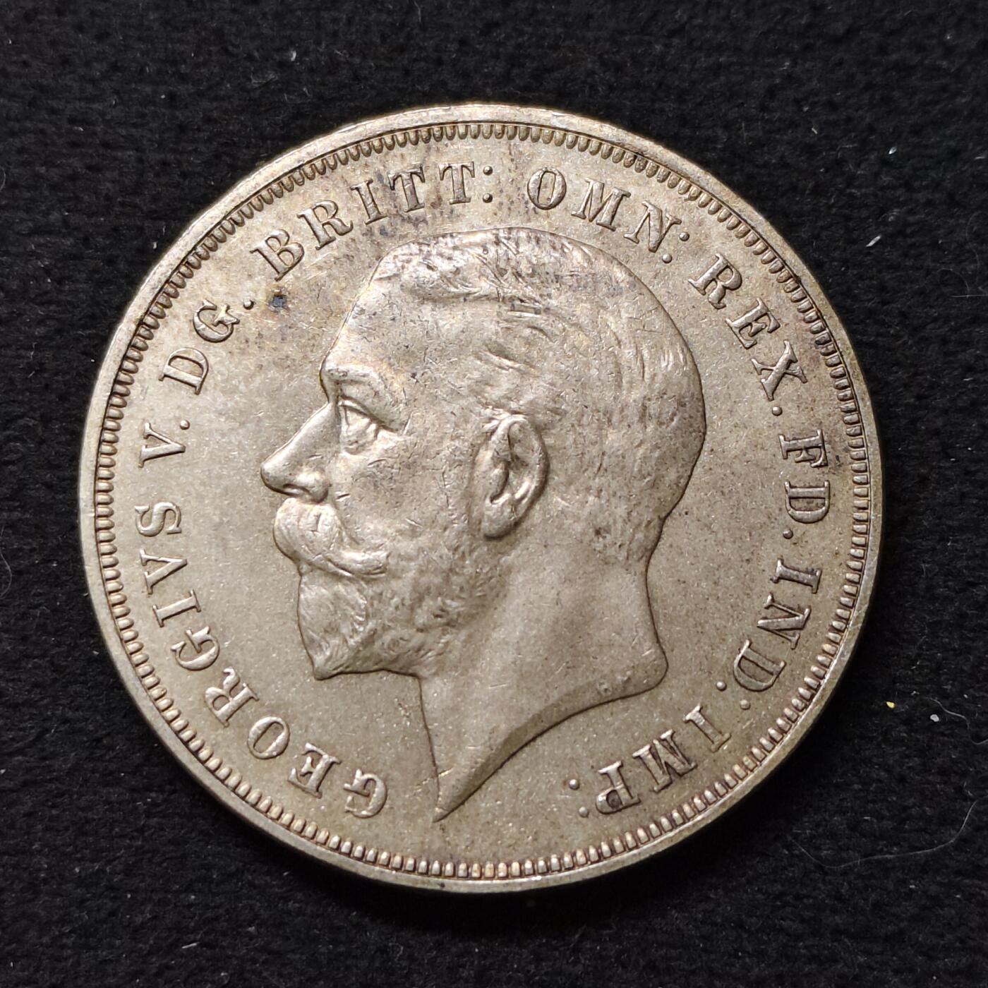 【全场包邮】纯粹捡漏拍479场（免费代拍第16场） 英国1935年1克朗乔治五世在位25周年木马剑克朗型纪念银币-2