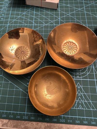 蒂克钱币-第48场日本章牌专场 - 24K 镀金酒盏 三枚 176g