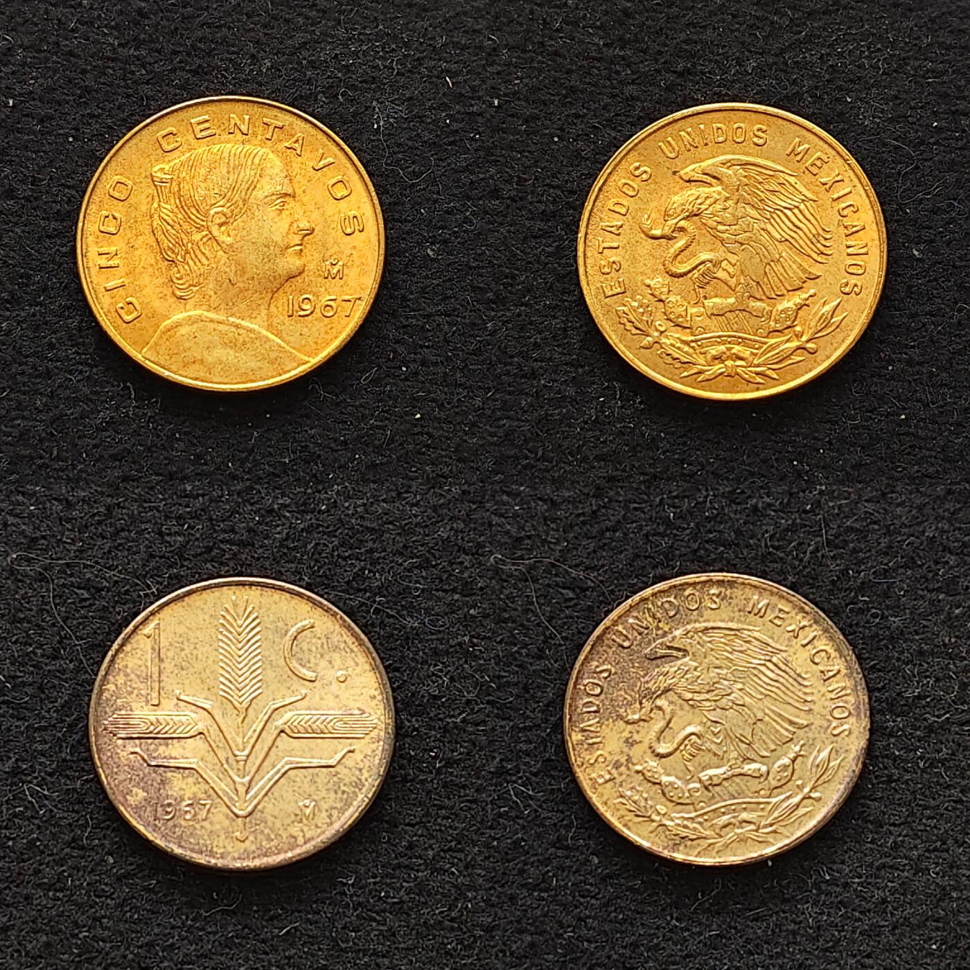 【全场包邮】纯粹捡漏拍479场（免费代拍第16场） 墨西哥1967年原光6枚套币