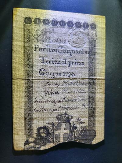 11月19号晚上8点 外国纸币自动截拍第61场 - 经典古钞 意大利1792年