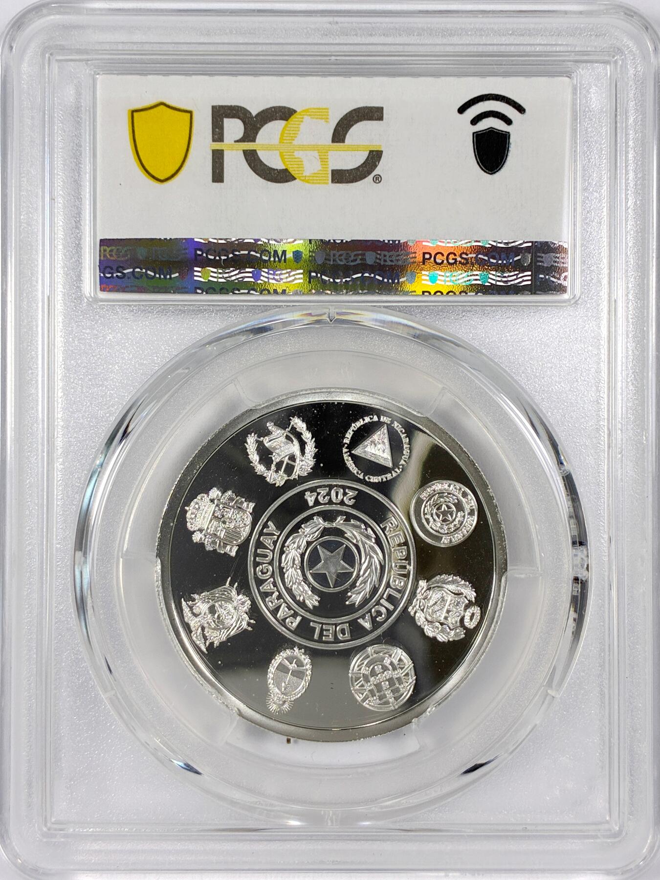 【雨安】【世界币章116期-评级币专场】2025-11-22 周六 19:30 保真【直播拍卖】 [评级现代] Paraguay 乌拉圭 1Guarani 2024年 纳纳瓦大桥 PCGS-PR69DCAM