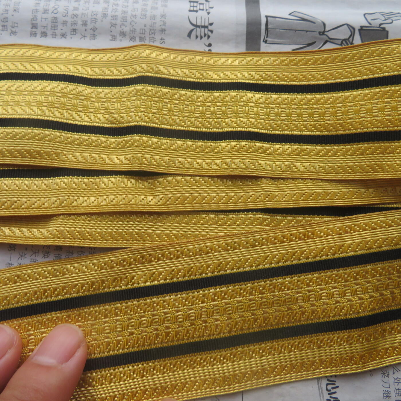 65--库存55海校官肩章编织铜金属丝带（长107厘米）