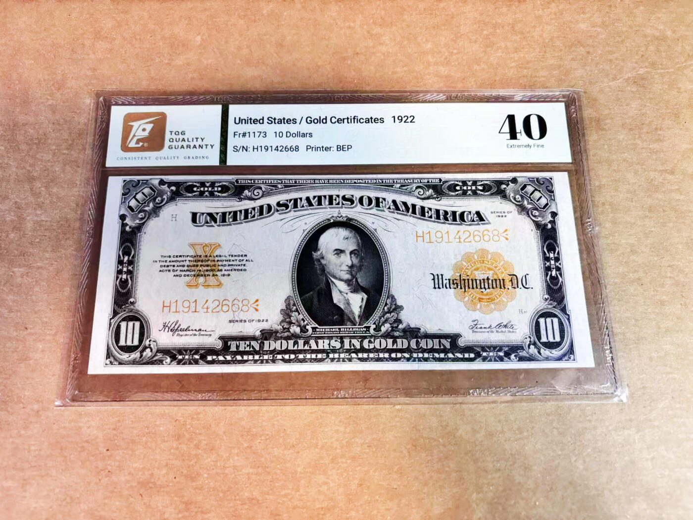 【Blue Auction】世界纸币精拍第752期——18级TOP拍卖/信誉/品质/专业/高效💫 美国1922年20美金 黄金券 华盛顿 TQG50