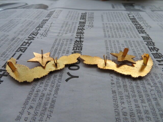 06--87将官礼服领章金属件一对