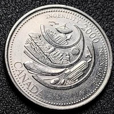 泉币菌-第131场-精品福利场 - 加拿大2000年 迎接千禧年25分流通纪念币  23.9mm