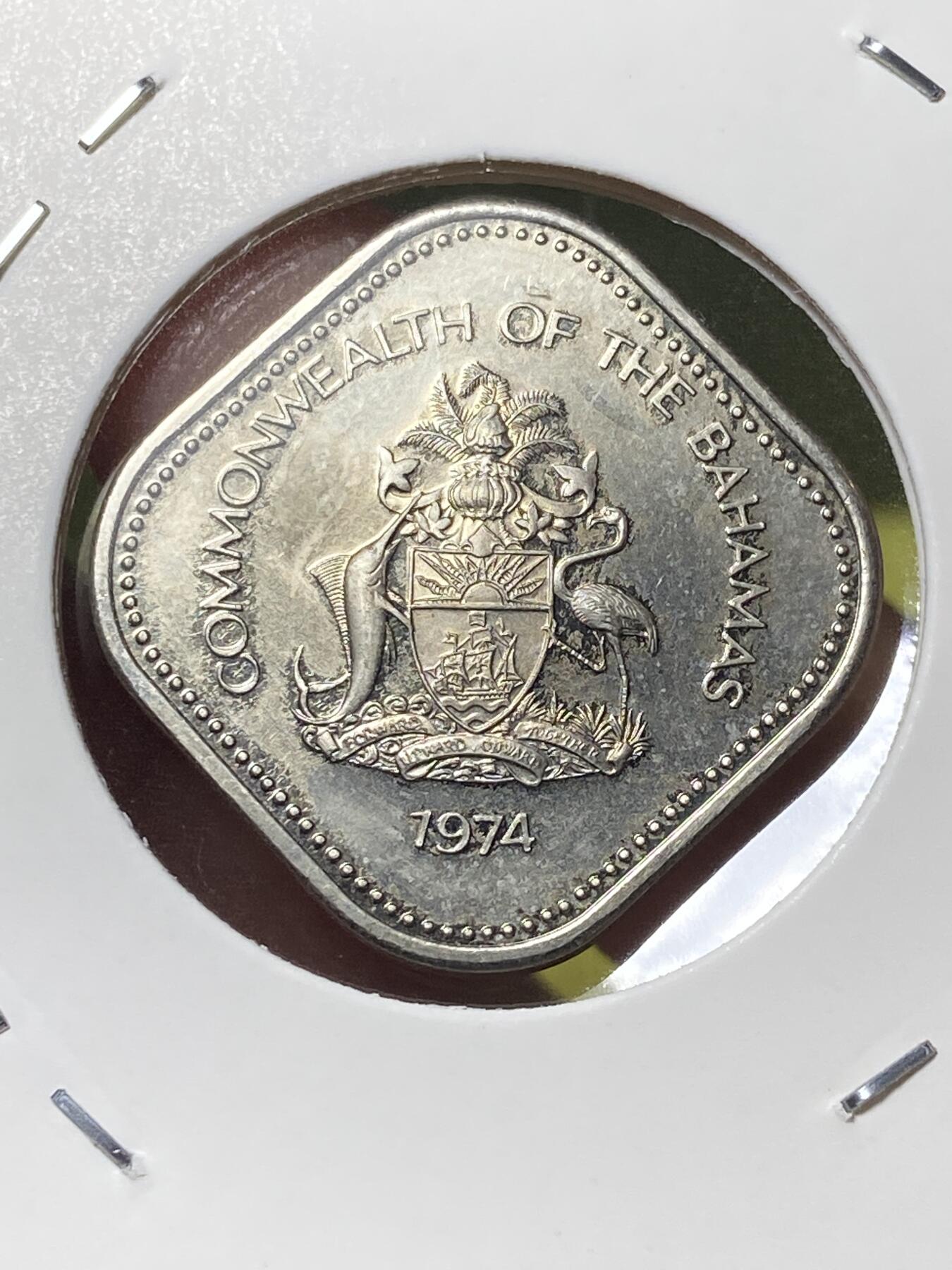 2025年第一百三十场(总第一百五十六场）外国好品纸夹散币场(免佣金) 好品–巴哈马🇧🇸1974年15分(第四套首发年)