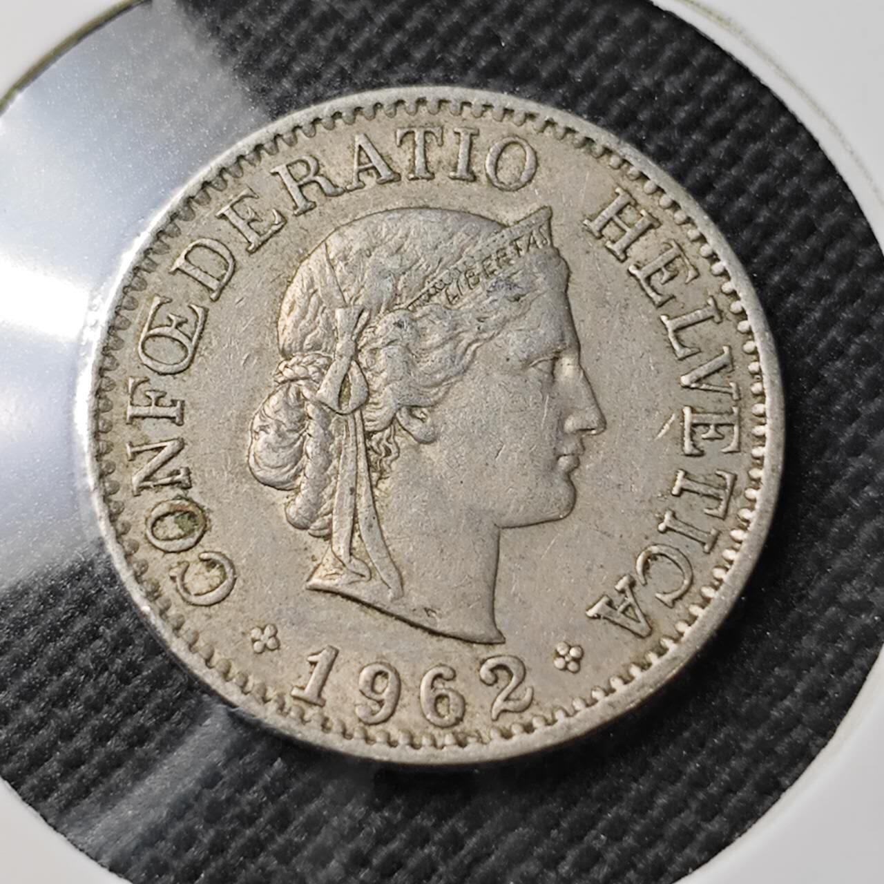 KK钱币收藏小铺  第373场  2月预留时间 周末发货  1962瑞士10分