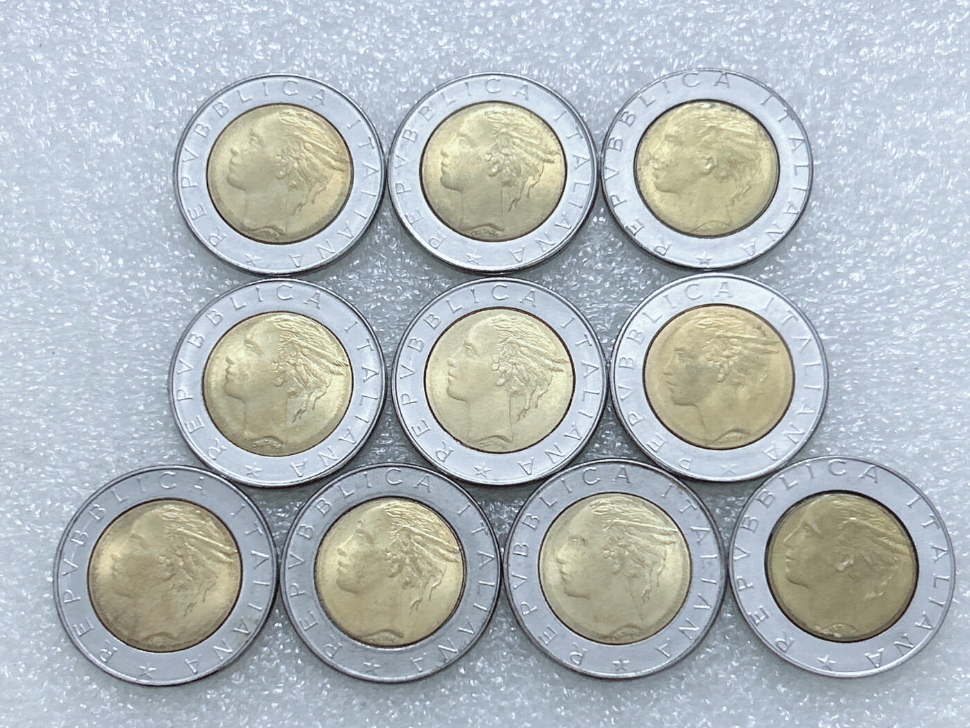 第一海外回流一元起拍收藏 散集专场  第269期 意大利500里拉双色币 10枚 原光好品