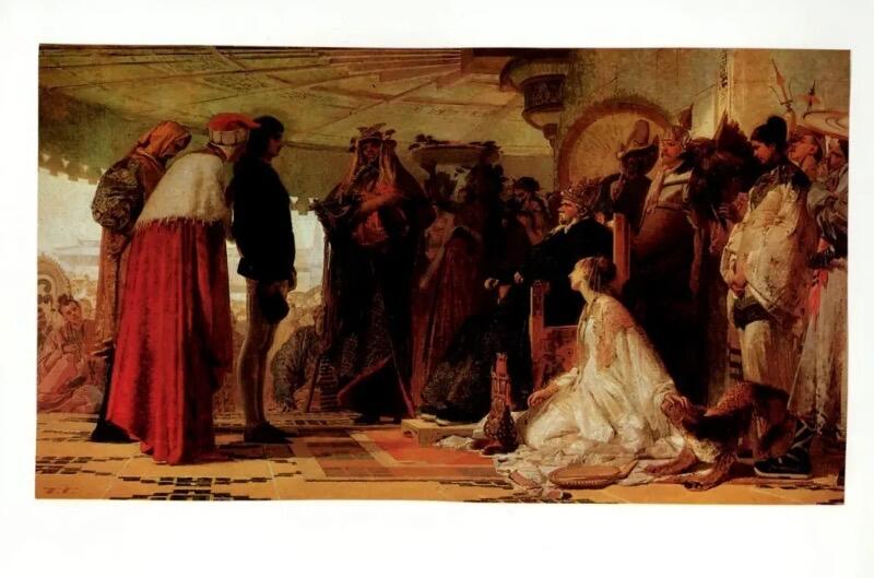 掌中浮雕-藏着的欧洲第042场 1901年第四届国际地理大会在米兰举行铜章 ，74 x 48mm，Johnson公司出品，正面刻画马可波罗觐见忽必烈的场景