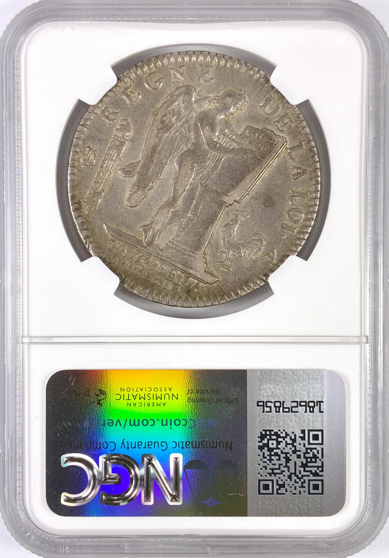 【雨安】【世界币章116期-评级币专场】2025-11-22 周六 19:30 保真【直播拍卖】 [评级法国] France 法国 1埃居 KM#0615 DAV-1335 路易十六 天使埃居 1792年  NGC-XF45