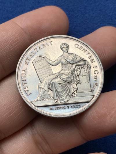 《竞宝斋》第440场 周日，周一，周二 3场连拍 （全场包邮） - 法国里昂商业法庭银质代币，15.32g，33.5mm，蜜蜂边铭