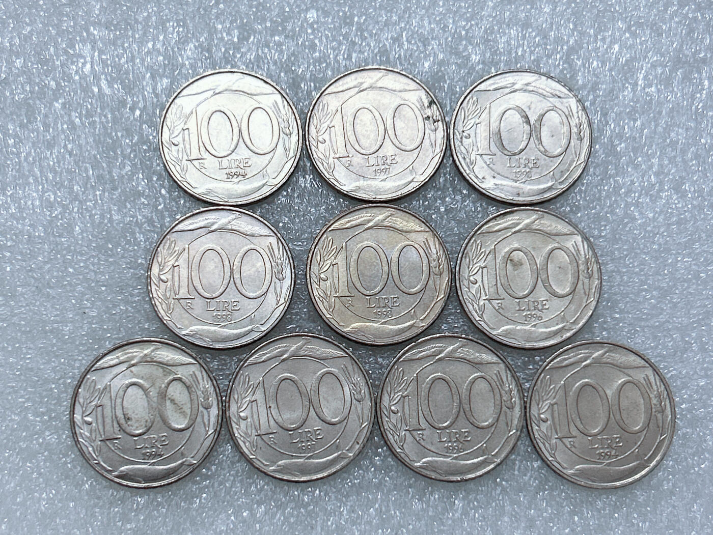 第一海外回流一元起拍收藏 散集专场  第269期 意大利100里拉硬币 10枚 带光品