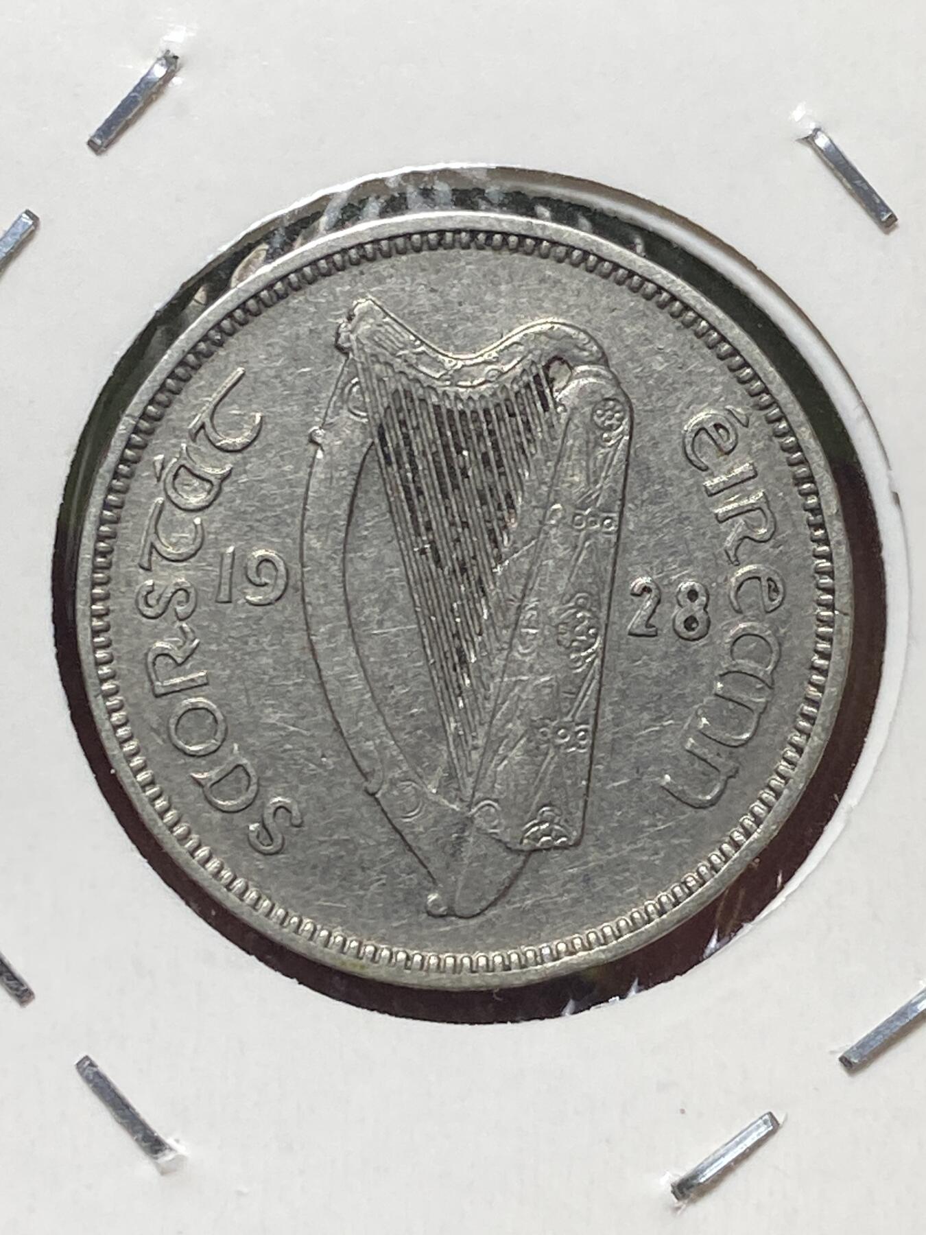 2025年第一百三十场(总第一百五十六场）外国好品纸夹散币场(免佣金) 爱尔兰🇮🇪1928年6便士(自由邦时期，首发年)