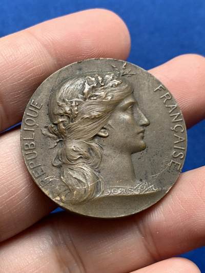 《竞宝斋》第440场 周日，周一，周二 3场连拍 （全场包邮） - 法国战争部玛丽安娜铜章，26.05g，36mm，丰饶角边铭